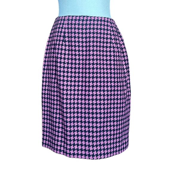 NWT Vintage Ann Taylor Black & Pink Tweed Pencil Skirt Sz 10